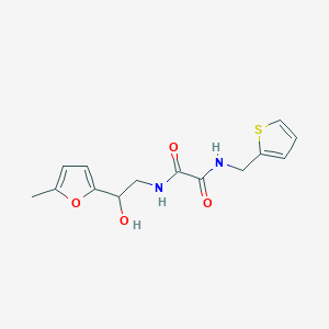 molecular formula C14H16N2O4S B3001271 N1-(2-hydroxy-2-(5-methylfuran-2-yl)ethyl)-N2-(thiophen-2-ylmethyl)oxalamide CAS No. 1226444-49-0