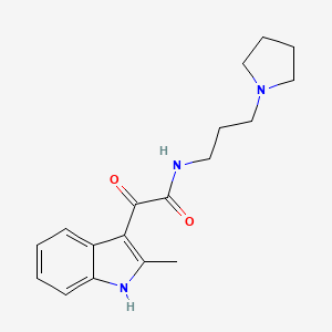 molecular formula C18H23N3O2 B3001304 2-(2-methyl-1H-indol-3-yl)-2-oxo-N-(3-pyrrolidin-1-ylpropyl)acetamide CAS No. 862813-66-9