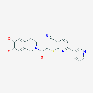 6-{[2-(6,7-dimethoxy-1,2,3,4-tetrahydroisoquinolin-2-yl)-2-oxoethyl]sulfanyl}-[2,3'-bipyridine]-5-carbonitrile