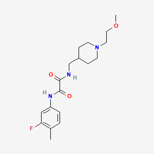 B3001309 N1-(3-fluoro-4-methylphenyl)-N2-((1-(2-methoxyethyl)piperidin-4-yl)methyl)oxalamide CAS No. 953199-34-3