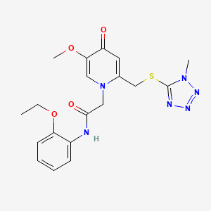 molecular formula C19H22N6O4S B3001310 N-(2-ethoxyphenyl)-2-(5-methoxy-2-(((1-methyl-1H-tetrazol-5-yl)thio)methyl)-4-oxopyridin-1(4H)-yl)acetamide CAS No. 920220-67-3