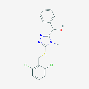 molecular formula C17H15Cl2N3OS B300135 {5-[(2,6-dichlorobenzyl)sulfanyl]-4-methyl-4H-1,2,4-triazol-3-yl}(phenyl)methanol 