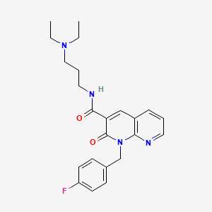 molecular formula C23H27FN4O2 B3001359 N-(3-(diethylamino)propyl)-1-(4-fluorobenzyl)-2-oxo-1,2-dihydro-1,8-naphthyridine-3-carboxamide CAS No. 946331-23-3
