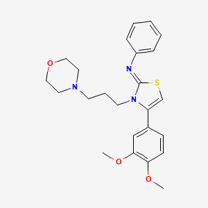 molecular formula C24H29N3O3S B3001360 (Z)-N-(4-(3,4-二甲氧基苯基)-3-(3-吗啉丙基)噻唑-2(3H)-亚甲基)苯胺 CAS No. 898606-28-5