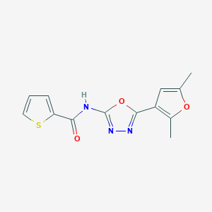 molecular formula C13H11N3O3S B3001362 N-(5-(2,5-二甲基呋喃-3-基)-1,3,4-恶二唑-2-基)噻吩-2-甲酰胺 CAS No. 1251684-67-9