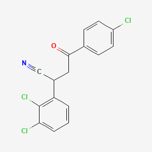 molecular formula C16H10Cl3NO B3001366 4-(4-Chlorophenyl)-2-(2,3-dichlorophenyl)-4-oxobutanenitrile CAS No. 344280-36-0