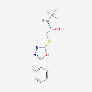 molecular formula C14H17N3O2S B300137 N-tert-butyl-2-[(5-phenyl-1,3,4-oxadiazol-2-yl)sulfanyl]acetamide 