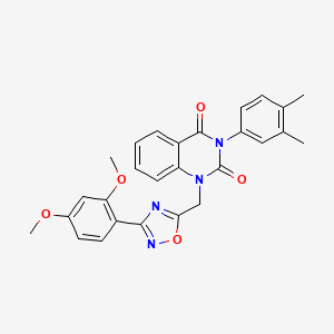 molecular formula C27H24N4O5 B3001414 1-((3-(2,4-dimethoxyphenyl)-1,2,4-oxadiazol-5-yl)methyl)-3-(3,4-dimethylphenyl)quinazoline-2,4(1H,3H)-dione CAS No. 1207035-97-9