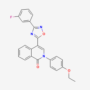 molecular formula C25H18FN3O3 B3001441 2-(4-ethoxyphenyl)-4-[3-(3-fluorophenyl)-1,2,4-oxadiazol-5-yl]isoquinolin-1(2H)-one CAS No. 1326900-57-5