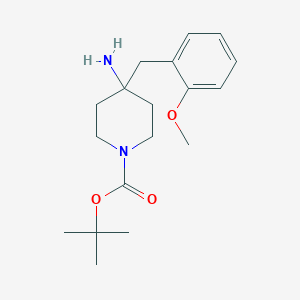 molecular formula C18H28N2O3 B3001443 tert-Butyl 4-amino-4-(2-methoxybenzyl)piperidine-1-carboxylate CAS No. 1707361-57-6