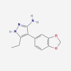 B3001446 4-(2H-1,3-benzodioxol-5-yl)-5-ethyl-1H-pyrazol-3-amine CAS No. 1187767-30-1