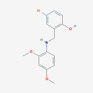 molecular formula C15H16BrNO3 B3001450 4-Bromo-2-{[(2,4-dimethoxyphenyl)amino]methyl}phenol CAS No. 329777-33-5
