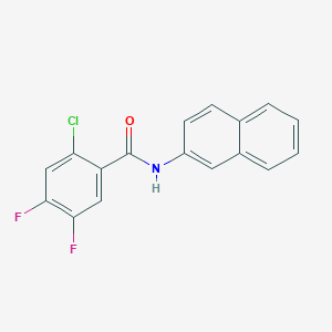 molecular formula C17H10ClF2NO B300146 2-chloro-4,5-difluoro-N-(2-naphthyl)benzamide 