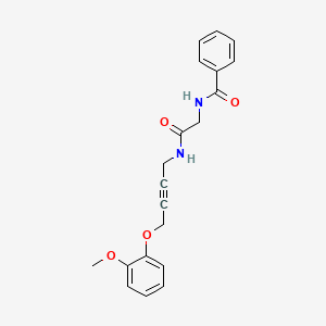 molecular formula C20H20N2O4 B3001488 N-(2-((4-(2-methoxyphenoxy)but-2-yn-1-yl)amino)-2-oxoethyl)benzamide CAS No. 1426314-65-9