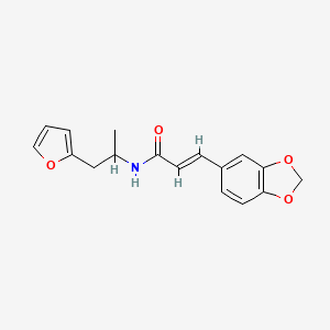 molecular formula C17H17NO4 B3001504 (E)-3-(苯并[d][1,3]二氧杂环-5-基)-N-(1-(呋喃-2-基)丙烷-2-基)丙烯酰胺 CAS No. 1219915-29-3