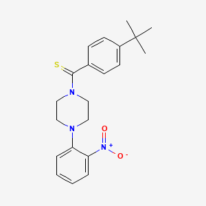 molecular formula C21H25N3O2S B3001506 (4-Tert-butylphenyl)-[4-(2-nitrophenyl)piperazin-1-yl]methanethione CAS No. 433323-26-3
