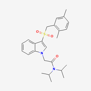 molecular formula C25H32N2O3S B3001509 2-(3-((2,5-dimethylbenzyl)sulfonyl)-1H-indol-1-yl)-N,N-diisopropylacetamide CAS No. 892745-79-8