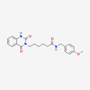 molecular formula C22H25N3O4 B3001510 6-(2,4-dioxo-1H-quinazolin-3-yl)-N-[(4-methoxyphenyl)methyl]hexanamide CAS No. 896381-95-6