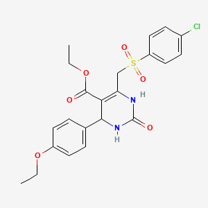 molecular formula C22H23ClN2O6S B3001514 Ethyl 6-(((4-chlorophenyl)sulfonyl)methyl)-4-(4-ethoxyphenyl)-2-oxo-1,2,3,4-tetrahydropyrimidine-5-carboxylate CAS No. 866590-68-3