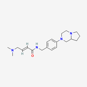 molecular formula C20H30N4O B3001515 (E)-N-[[4-(3,4,6,7,8,8a-Hexahydro-1H-pyrrolo[1,2-a]pyrazin-2-yl)phenyl]methyl]-4-(dimethylamino)but-2-enamide CAS No. 2411325-46-5