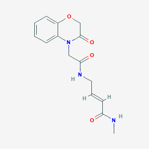 molecular formula C15H17N3O4 B3001524 (E)-N-甲基-4-(2-(3-氧代-2H-苯并[b][1,4]恶嗪-4(3H)-基)乙酰氨基)丁-2-烯酰胺 CAS No. 2035001-18-2