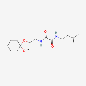 molecular formula C16H28N2O4 B3001530 N1-(1,4-dioxaspiro[4.5]decan-2-ylmethyl)-N2-isopentyloxalamide CAS No. 899957-90-5