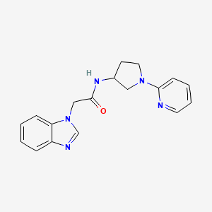 molecular formula C18H19N5O B3001536 2-(1H-benzo[d]imidazol-1-yl)-N-(1-(pyridin-2-yl)pyrrolidin-3-yl)acetamide CAS No. 1798485-33-2