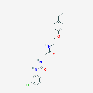 molecular formula C21H26ClN3O3 B300154 3-{[(3-chloroanilino)carbonyl]amino}-N-[2-(4-propylphenoxy)ethyl]propanamide 