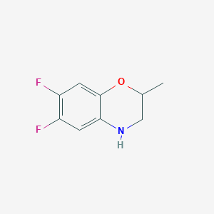molecular formula C9H9F2NO B3001565 6,7-Difluoro-2-methyl-3,4-dihydro-2H-1,4-benzoxazine CAS No. 1267701-99-4