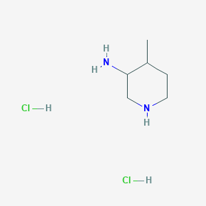 molecular formula C6H16Cl2N2 B3001568 4-甲基哌啶-3-胺；二盐酸盐 CAS No. 2411278-00-5