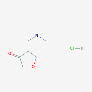 molecular formula C7H14ClNO2 B3001571 4-[(Dimethylamino)methyl]oxolan-3-one hydrochloride CAS No. 2138146-01-5