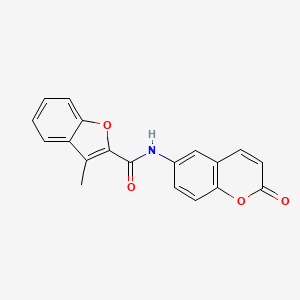 molecular formula C19H13NO4 B3001572 3-methyl-N-(2-oxo-2H-chromen-6-yl)benzofuran-2-carboxamide CAS No. 923150-83-8