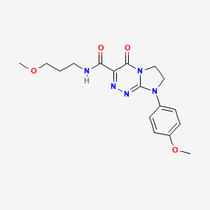 molecular formula C17H21N5O4 B3001575 8-(4-methoxyphenyl)-N-(3-methoxypropyl)-4-oxo-4,6,7,8-tetrahydroimidazo[2,1-c][1,2,4]triazine-3-carboxamide CAS No. 946279-68-1