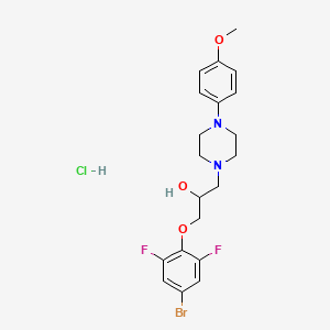 molecular formula C20H24BrClF2N2O3 B3001577 1-(4-溴-2,6-二氟苯氧基)-3-(4-(4-甲氧基苯基)哌嗪-1-基)丙烷-2-醇盐酸盐 CAS No. 1216870-80-2