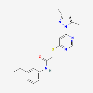 B3001583 2-((6-(3,5-dimethyl-1H-pyrazol-1-yl)pyrimidin-4-yl)thio)-N-(3-ethylphenyl)acetamide CAS No. 1251710-55-0
