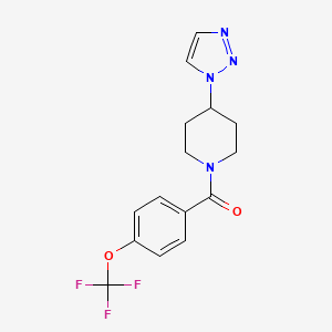 molecular formula C15H15F3N4O2 B3001590 (4-(1H-1,2,3-triazol-1-yl)piperidin-1-yl)(4-(trifluoromethoxy)phenyl)methanone CAS No. 1798661-97-8