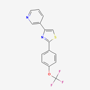 molecular formula C15H9F3N2OS B3001595 2-(4-Trifluoromethoxyphenyl)-4-(3-pyridyl)thiazole CAS No. 1965305-03-6
