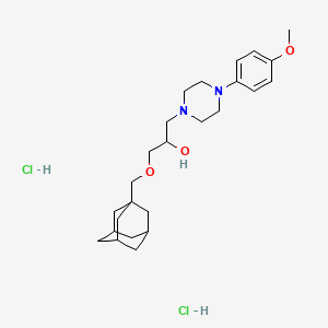 molecular formula C25H40Cl2N2O3 B3001599 1-((3r,5r,7r)-Adamantan-1-ylmethoxy)-3-(4-(4-methoxyphenyl)piperazin-1-yl)propan-2-ol dihydrochloride CAS No. 1189651-84-0