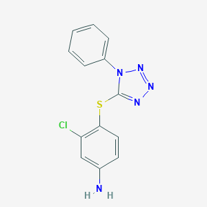 molecular formula C13H10ClN5S B300160 3-Chloro-4-(1-phenyl-1H-tetrazol-5-ylsulfanyl)-phenylamine 