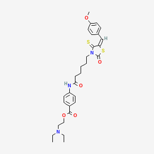 (E)-2-(diethylamino)ethyl 4-(6-(5-(4-methoxybenzylidene)-2-oxo-4-thioxothiazolidin-3-yl)hexanamido)benzoate