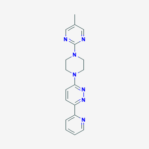 molecular formula C18H19N7 B3001607 3-[4-(5-Methylpyrimidin-2-yl)piperazin-1-yl]-6-pyridin-2-ylpyridazine CAS No. 2380144-03-4