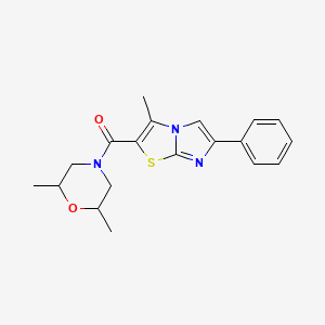 molecular formula C19H21N3O2S B3001614 (2,6-Dimethylmorpholino)(3-methyl-6-phenylimidazo[2,1-b]thiazol-2-yl)methanone CAS No. 852132-61-7