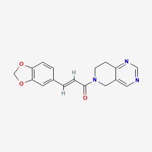 molecular formula C17H15N3O3 B3001621 (E)-3-(benzo[d][1,3]dioxol-5-yl)-1-(7,8-dihydropyrido[4,3-d]pyrimidin-6(5H)-yl)prop-2-en-1-one CAS No. 1798298-98-2