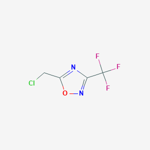 molecular formula C4H2ClF3N2O B3001624 5-(Chloromethyl)-3-(trifluoromethyl)-1,2,4-oxadiazole CAS No. 100442-49-7