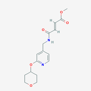 molecular formula C16H20N2O5 B3001626 Methyl (E)-4-[[2-(oxan-4-yloxy)pyridin-4-yl]methylamino]-4-oxobut-2-enoate CAS No. 2411327-33-6