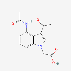 molecular formula C14H14N2O4 B3001630 [3-乙酰-4-(乙酰氨基)-1H-吲哚-1-基]乙酸 CAS No. 1435804-67-3