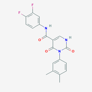 molecular formula C19H15F2N3O3 B3001633 N-(3,4-difluorophenyl)-3-(3,4-dimethylphenyl)-2,4-dioxo-1,2,3,4-tetrahydropyrimidine-5-carboxamide CAS No. 863613-80-3