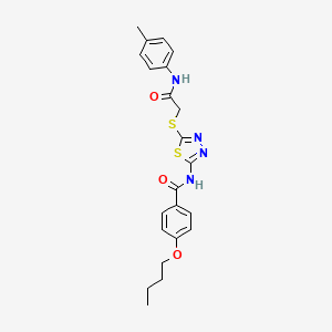 4-butoxy-N-(5-((2-oxo-2-(p-tolylamino)ethyl)thio)-1,3,4-thiadiazol-2-yl)benzamide