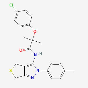 molecular formula C22H22ClN3O2S B3001659 2-(4-chlorophenoxy)-2-methyl-N-(2-(p-tolyl)-4,6-dihydro-2H-thieno[3,4-c]pyrazol-3-yl)propanamide CAS No. 887223-95-2
