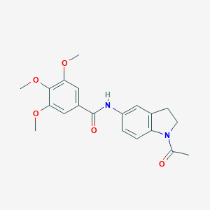 molecular formula C20H22N2O5 B300166 N-(1-acetyl-2,3-dihydro-1H-indol-5-yl)-3,4,5-trimethoxybenzamide 